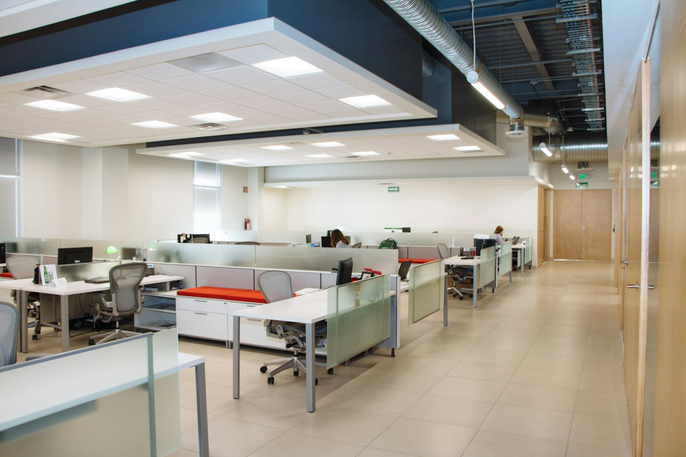Clean, bright open-plan office in Edmonton maintained by Klinix Cleaning